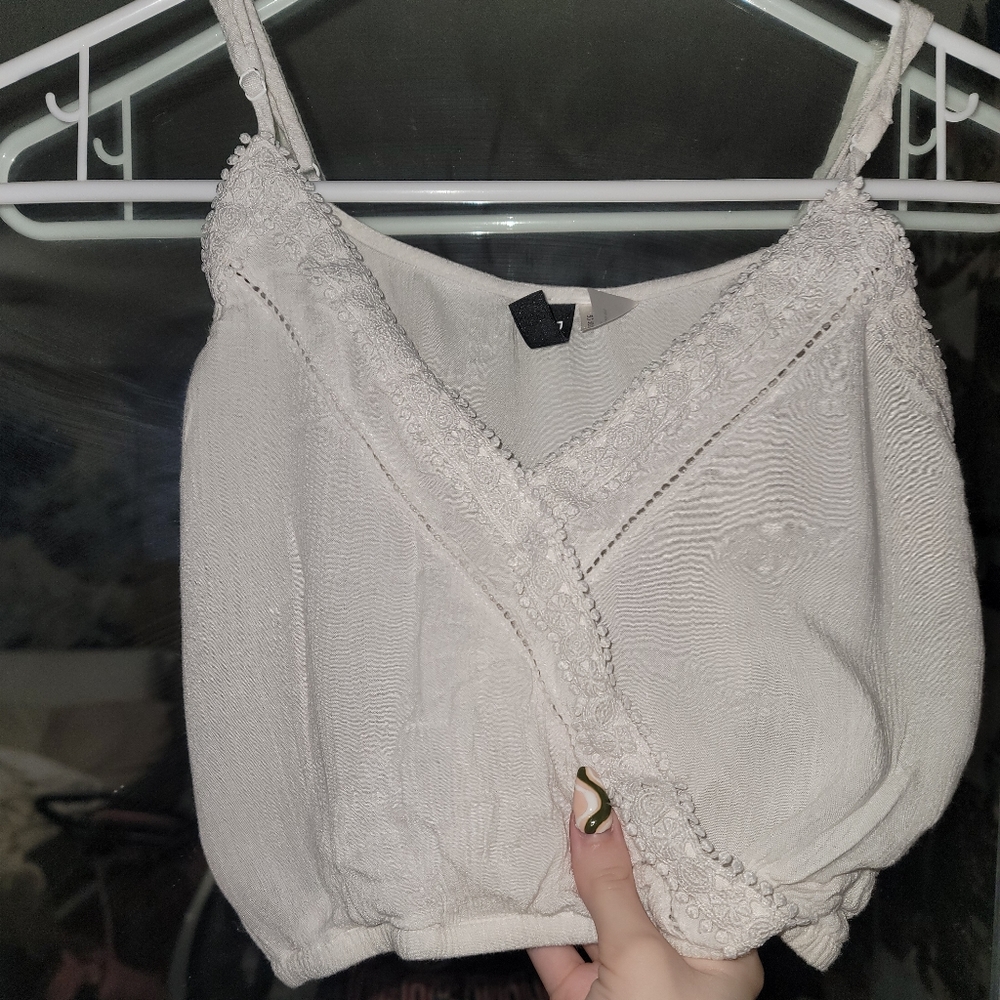 White H&M summer crop top